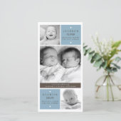 ツイモダンン・ボーイズ写真ベビー誕生発表 案内状 (スタンド正面)