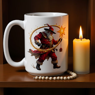 ツイリングラッソカウボーイサンタ コーヒーマグカップ