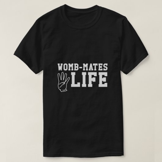 ツインおもしろいデザイン- Womb-Mates 4 Life Essential Tシャツ (デザイン正面)