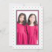 ツインさくらんぼオントップさくらんぼピンクボウ誕生日 招待状 (裏面)