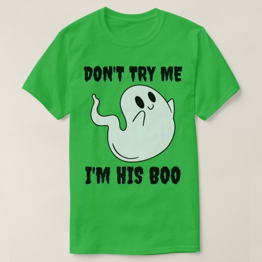 ツインのハロウィンカップルに合わせてブーを試してみない Tシャツ (デザイン正面)