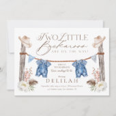 ツインのバックアローズがやってくる!ベイビーシャワー 招待状 (正面)