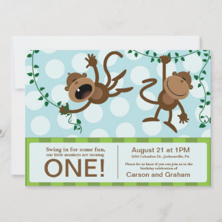 ツインのバースデーパーティ招待状 招待状