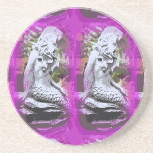 ツインの人魚パープルドリンクコースター コースター (正面)