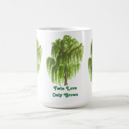ツインの愛がWIllowツリーを成長 コーヒーマグカップ