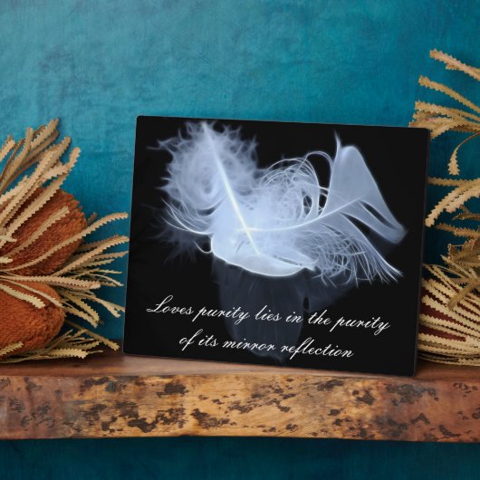 ツインの炎の羽と反射 フォトプラーク (側面)