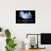 ツインの炎の羽と反射 ポスター (ホームオフィス)