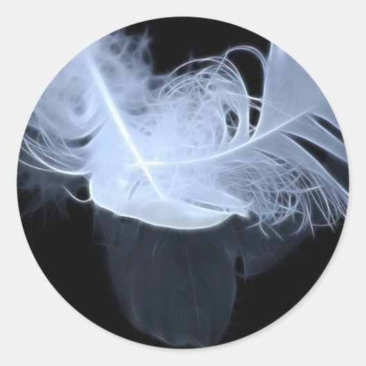 ツインの炎の羽と反射 ラウンドシール (正面)