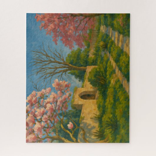 ツインの花 – 静かなガーデン絵を描パス ジグソーパズル (縦)