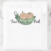 ツインの2つのエンドウのステッカー 長方形シール (バッグ)