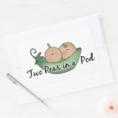 ツインの2つのエンドウのステッカー 長方形シール (封筒)