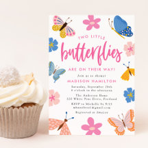 ツインべビーシャワーの為の"Two Little Butterflies"