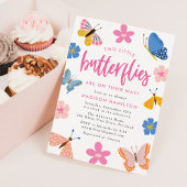ツインべビーシャワーの為の"Two Little Butterflies" 招待状