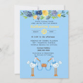 ツインアフリカンアメリカンボーイズベビーシャワー招待状 招待状 (正面)