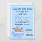 ツインアフリカンアメリカンボーイズベビーシャワー招待状 招待状 (正面)