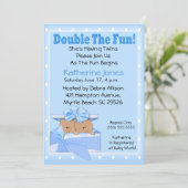 ツインアフリカンアメリカンボーイズベビーシャワー招待状 招待状 (スタンド正面)