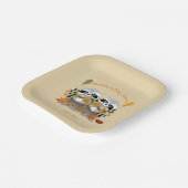 ツインアライグマ秋ベビーシャワースクエア紙プレート ペーパープレート (傾斜あり)