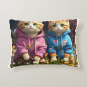 「ツインウィスカーかわいい猫の枕」 アクセントクッション (正面)