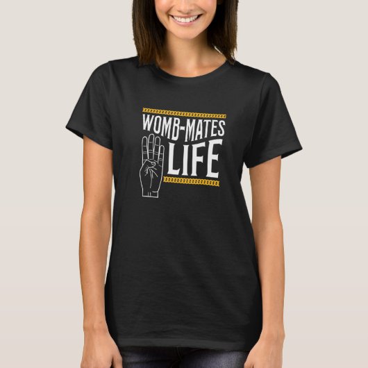 ツインウォンメイトベビー兄弟姉妹妊娠引用文プリン Tシャツ (正面)