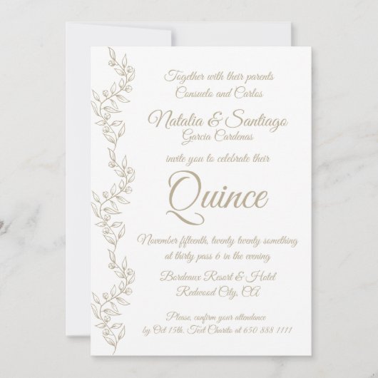 ツインエレガントボーイガールフィエスタデカンス 招待状 (正面)