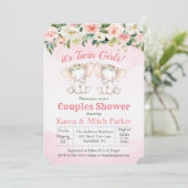 ツインエレファントフローラベビーシャワー招待状 招待状 (スタンド正面)