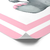 ツインエレファントベビーガールシャワーへようこそ ポスター (角)