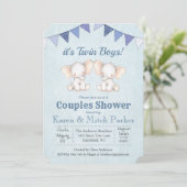 ツインエレファントベビースシャワー招待状 招待状 (スタンド正面)