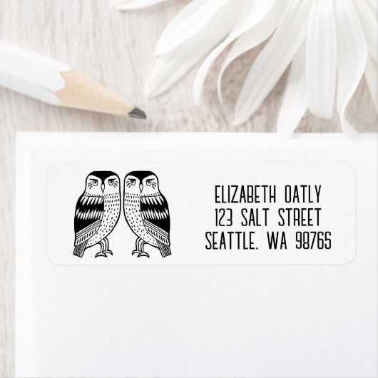 ツインオームズラインスケッチカワイイカスタム差出人住所 ラベル (インサイチュ)