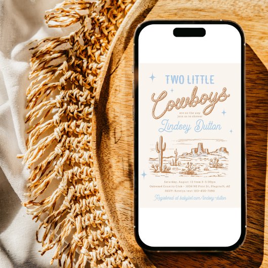 ツインカウボーイズ赤ちゃんシャワー招待 招待状