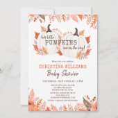 ツインカボチャフローラ水彩秋ベビーシャワー 招待状 (正面)