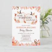 ツインカボチャフローラ水彩秋ベビーシャワー 招待状 (スタンド正面)