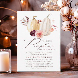 ツインカボチャ秋ベビーシャワー 招待状