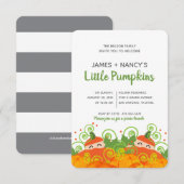 ツインカボチャBABY SHOWER boy girl light skin tone 招待状 (正面/裏面)