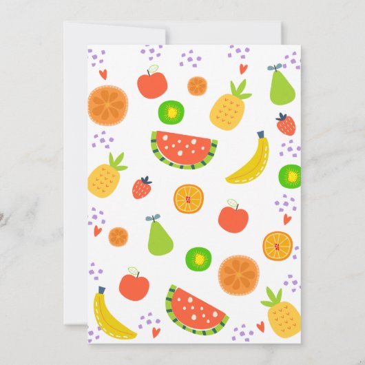 ツインカラフルフルーツツーティフルーティ2回目の誕生日 招待状 (裏面)