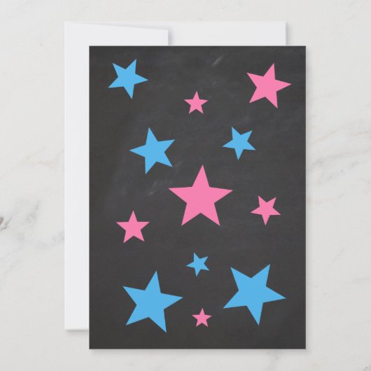 ツインガールとボーイテディベア赤ちゃんシャワー 招待状 (裏面)