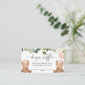 ツインガールのテディはベアーピンクのフローラおむつラッフル エンクロージャーカード (スタンド正面)