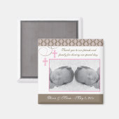 ツインガールのバプテスマ/《キリスト教》洗礼式や命名式のお願い – Photo Magnet マグネット (正面/裏面)