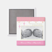 ツインガールのバプテスマ/《キリスト教》洗礼式や命名式のお願い – Photo Magnet マグネット (正面/裏面)