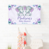 ツインガールエレファントバナーの看板の背景(テーブル上) 横断幕 (インサイチュ)