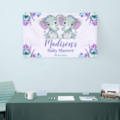 ツインガールエレファントバナーの看板の背景(テーブル上) 横断幕 (トレードショー)