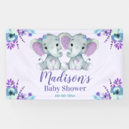 ツインガールエレファントバナーの看板の背景（テーブル上） 横断幕