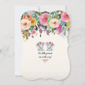 ツインガールエレファントベビーシャワー招待状 招待状 (裏面)