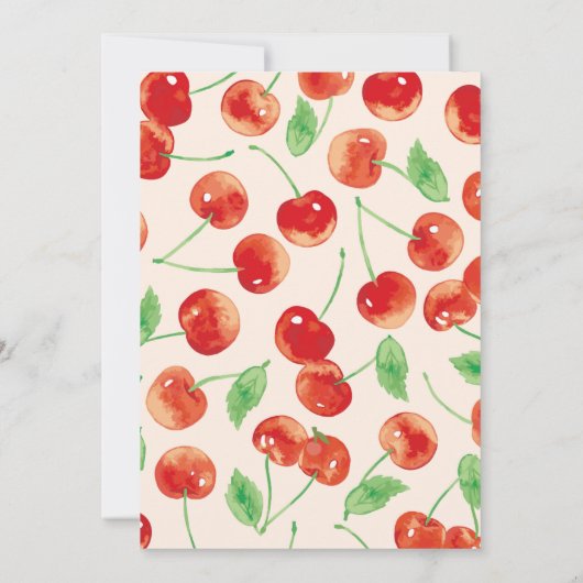 ツインガールズさくらんぼファースト1stエイジ誕生日 招待状 (裏面)