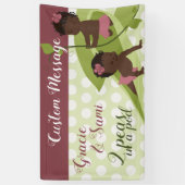 ツインガールズの誕生日またはベビーシャワーのバナー 横断幕 (縦)