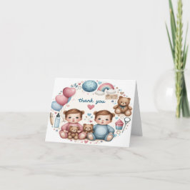 ツインガールズや新生児ギフトに感謝 サンキューカード