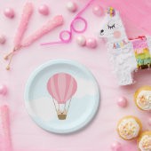ツインガールズインホットエアバルーン赤ちゃんシャワー ペーパープレート (パーティー)