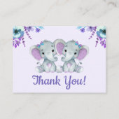 ツインガールズエレファントパープルティール（緑がかった色） 名刺 (裏面)