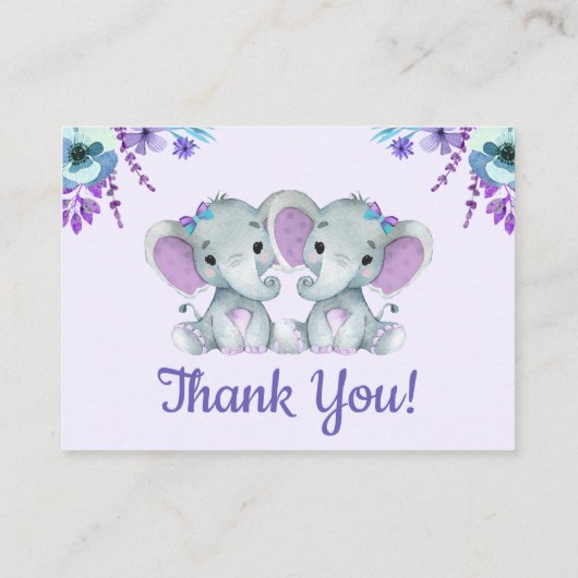 ツインガールズエレファントパープルティール（緑がかった色） 名刺 (裏面)