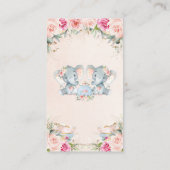 ツインガールズエレファントピンクのフローラ茶が本を持ってくる エンクロージャーカード (裏面)