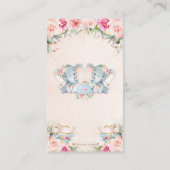 ツインガールズエレファントピンクフローラティーディスプレイシャワー エンクロージャーカード (裏面)